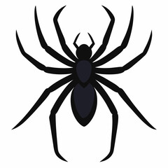 Minimalist Black Spider Silhouette Vector