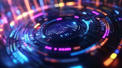 Abstract Futuristic Technology Circular Interface Design