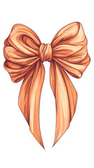 Decorative ribbon bow, white isolate background
