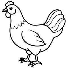 Minimalist Chicken Line Art Vector
