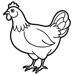Minimalist Chicken Line Art Vector