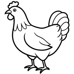 Minimalist Chicken Line Art Vector