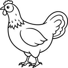 Minimalist Chicken Line Art Vector