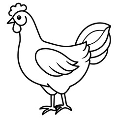Minimalist Chicken Line Art Vector