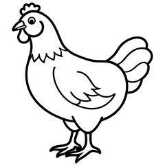Minimalist Chicken Line Art Vector