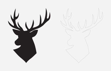 Deer vector art Illustration Isolated on white background