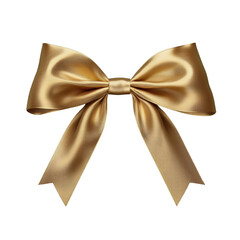 Naklejka premium Gold satin bow, white isolate background