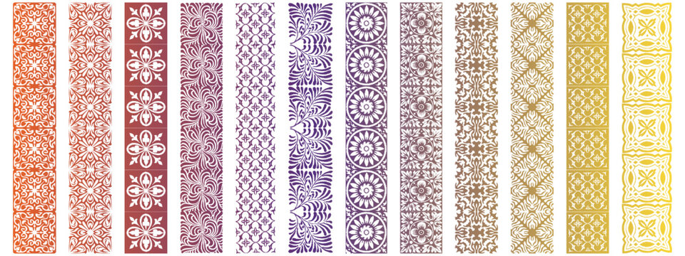 Kufi seamless pattern mega collection. Seamless Islamic pattern icon bundle