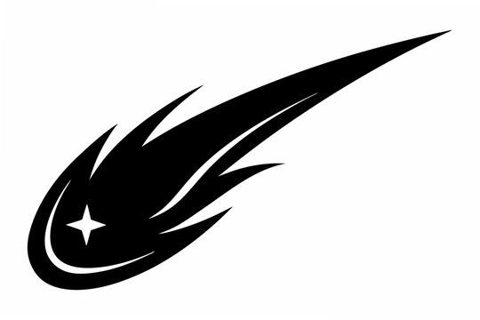 comet silhouette vector illustration