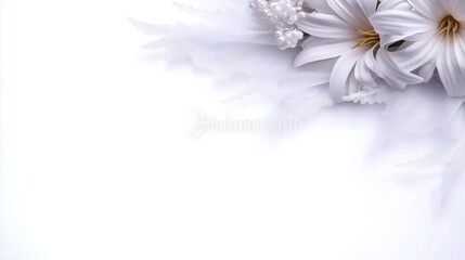 Obraz premium Elegant white flowers on a soft background, ideal for invitations or decor.