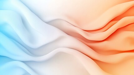 Fototapeta premium Abstract smooth waves in blue and orange tones, creating a calming and dynamic visual flow.