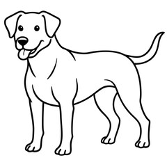 Minimalist Dog Line Art Vector