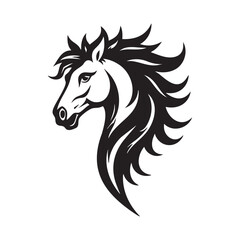 Stylized Horse Head Silhouette Vector Art Design