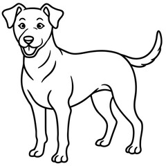 Minimalist Dog Line Art Vector