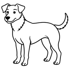 Minimalist Dog Line Art Vector