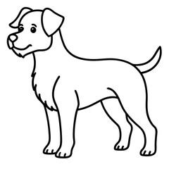 Minimalist Dog Line Art Vector