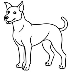 Minimalist Dog Line Art Vector