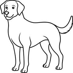 Minimalist Dog Line Art Vector