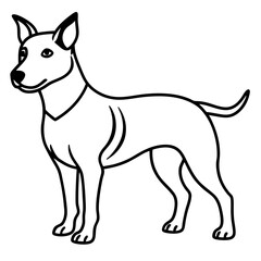 Minimalist Dog Line Art Vector