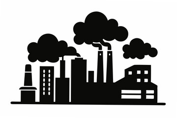 air pollution  silhouette vector illustration