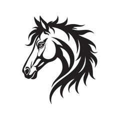 Stylized Horse Head Silhouette Vector Art Design