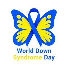 Butterfly ribbon design for World Down Syndrome Day