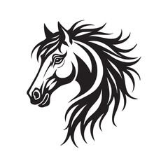 Stylized Horse Head Silhouette Vector Art Design