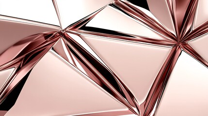 Rose gold abstract geometric pattern glows softly. AI Generated