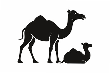 mother camel  silhouette