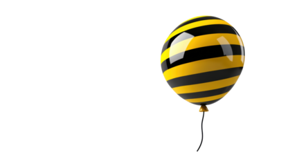 Striped balloon, white isolate background