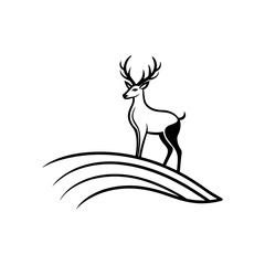 Elegant Deer Silhouette Logo Minimalist Wildlife Icon