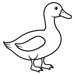 Minimalist Duck Line Art Vector
