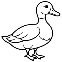 Minimalist Duck Line Art Vector