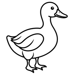 Minimalist Duck Line Art Vector