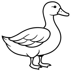 Minimalist Duck Line Art Vector