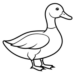 Minimalist Duck Line Art Vector