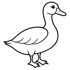 Minimalist Duck Line Art Vector