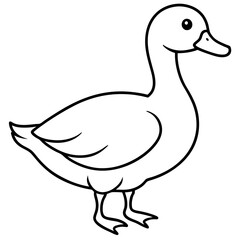 Minimalist Duck Line Art Vector