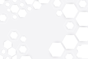 abstract white background with hexagonal shape design. Vector illustration