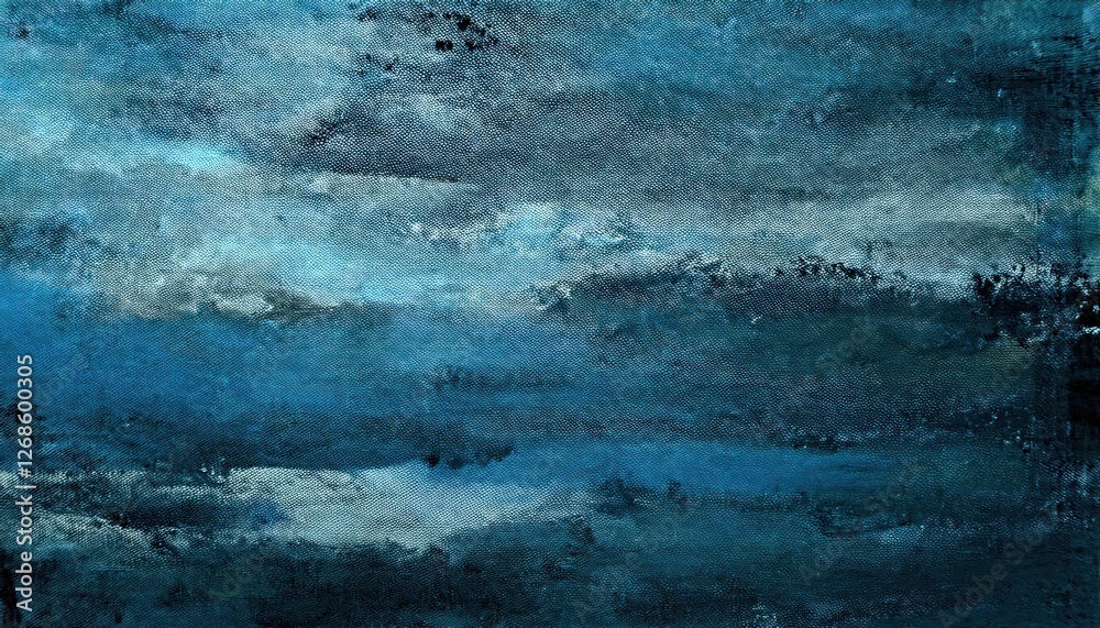 Leinwandbilder abstract blue texture with dark gradient clouds and soft atmospheric reflections on canvas