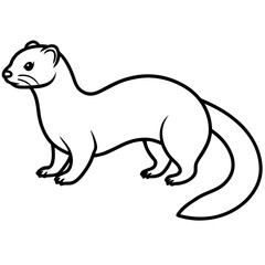 Minimalist Ferret Line Art Vector