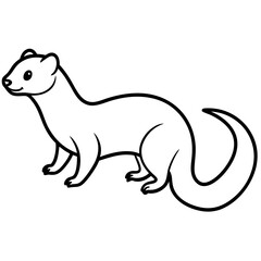 Minimalist Ferret Line Art Vector