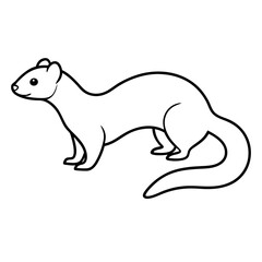 Minimalist Ferret Line Art Vector