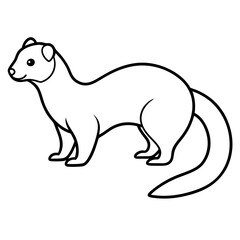 Minimalist Ferret Line Art Vector