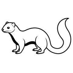 Minimalist Ferret Line Art Vector