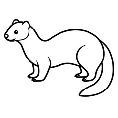 Minimalist Ferret Line Art Vector