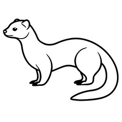 Minimalist Ferret Line Art Vector