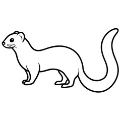 Minimalist Ferret Line Art Vector