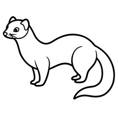Minimalist Ferret Line Art Vector