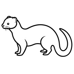 Minimalist Ferret Line Art Vector